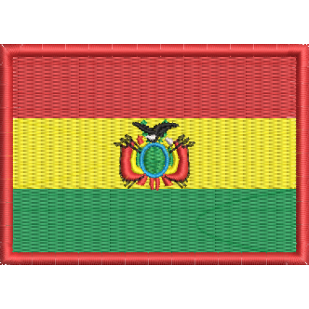 Patch Bordado Bandeira Bolívia 5x7 cm Cód.BDP28