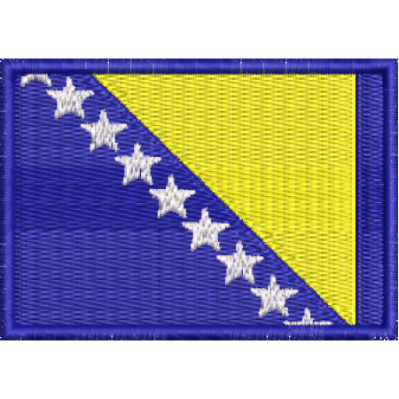 Patch Bordado Bandeira Bósnia 5x7 cm Cód.BDP143