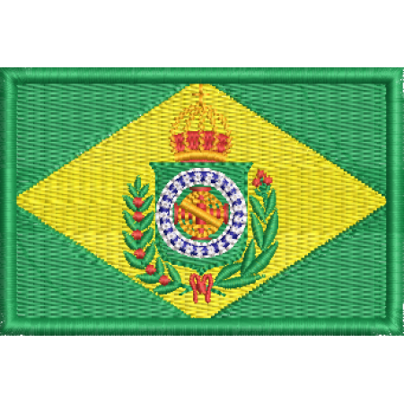 Patch Bordado Bandeira Brasil Imperial 5x7 cm Cód.BDP261