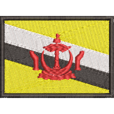 Patch Bordado Bandeira Brunei 5x7 cm Cód.BDP177