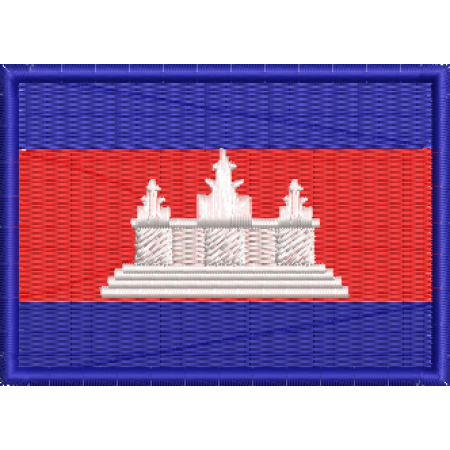 Patch Bordado Bandeira Camboja 5x7 cm Cód.BDP13