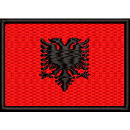 Patch Bordado Bandeira Albânia 5x7 cm Cód.BDP437