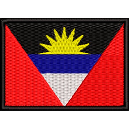 Patch Bordado Bandeira Antigua e Barbuda 5x7 cm Cód.BDP438