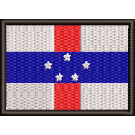 Patch Bordado Bandeira Antilhas Holandesas 5x7 cm Cód.BDP509