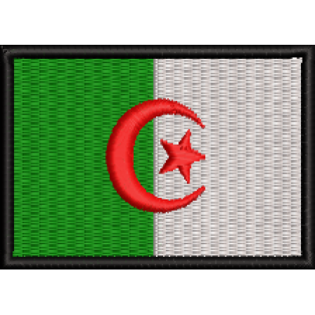 Patch Bordado Bandeira Argélia 5x7 cm Cód.BDP359