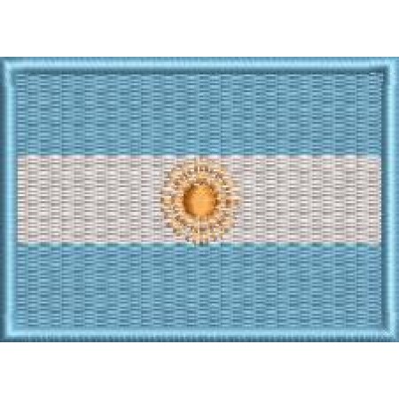 Patch Bordado Bandeira Argentina 5x7 cm Cód.BDP72
