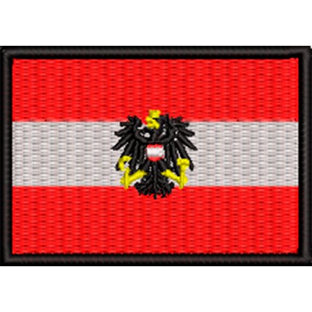 Patch Bordado Bandeira Áustria com águia 5x7 cm Cód.BDP301
