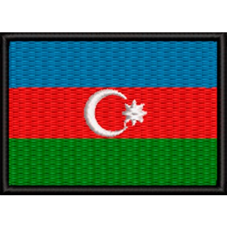 Patch Bordado Bandeira Azerbaijão 5x7 cm Cód.BDP440