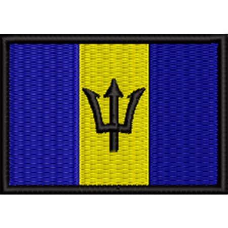 Patch Bordado Bandeira Barbados 5x7 cm Cód.BDP398