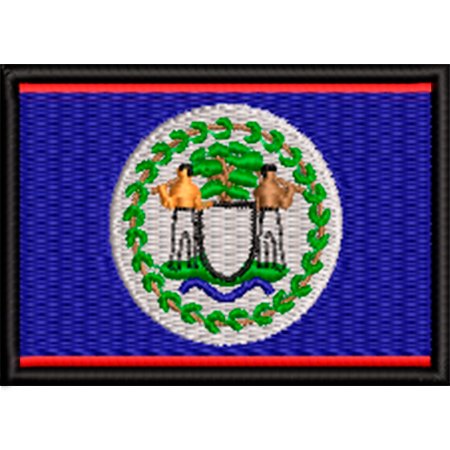 Patch Bordado Bandeira Belize 5x7 cm Cód.BDP374