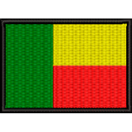 Patch Bordado Bandeira Benin 5x7 cm Cód.BDP443