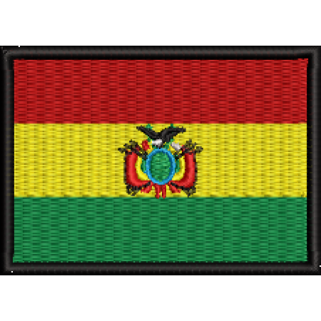 Patch Bordado Bandeira Bolívia 5x7 cm Cód.BDP320
