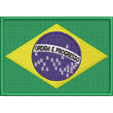 Patch Bordado Bandeira Brasil 7x10 cm Cód.BDP112