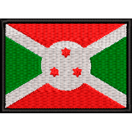 Patch Bordado Bandeira Burundi 5x7 cm Cód.BDP448
