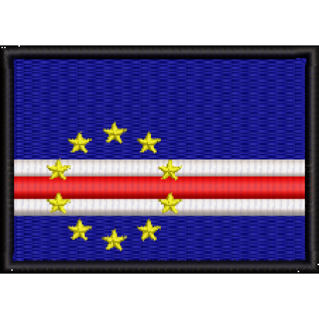 Patch Bordado Bandeira Cabo Verde 5x7 cm Cód.BDP347