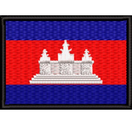 Patch Bordado Bandeira Camboja 5x7 cm Cód.BDP306