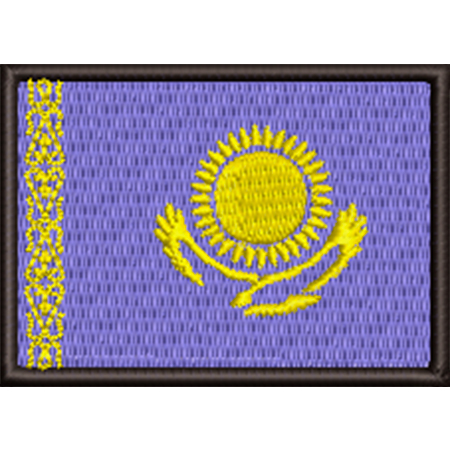 Patch Bordado Bandeira Cazaquistão 5x7 cm Cód.BDP450