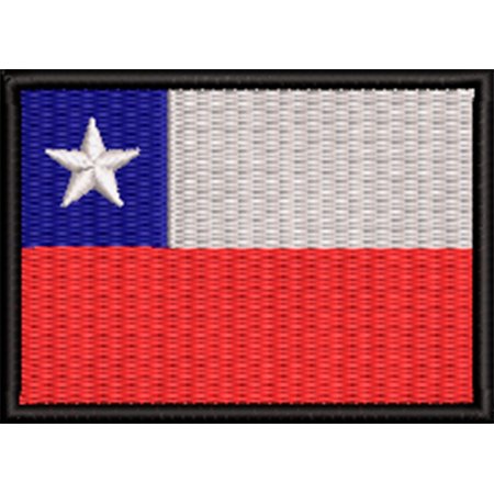 Patch Bordado Bandeira Chile 5x7 cm Cód.BDP369