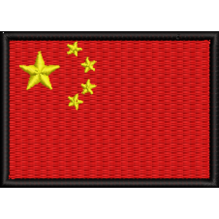 Patch Bordado Bandeira China 5x7 cm Cód.BDP322