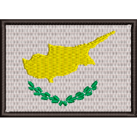 Patch Bordado Bandeira Chipre 5x7 cm Cód.BDP454