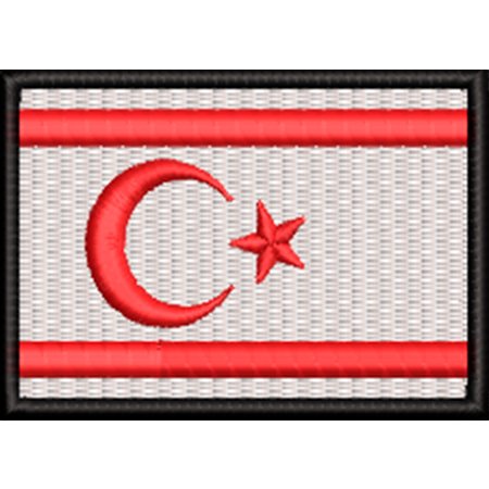 Patch Bordado Bandeira Chipre do Norte 5x7 cm Cód.BDP538