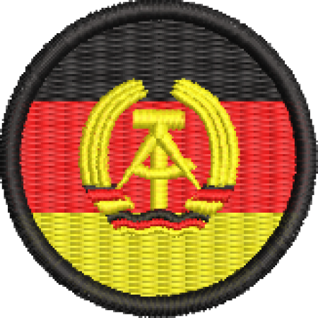 Patch Bordado Bandeira Alemanha Oriental 4x4 Cód.BDR86