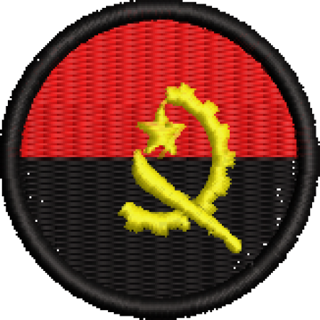 Patch Bordado Bandeira Angola 4x4 Cód.BDR76