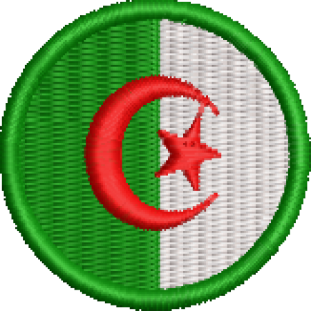 Patch Bordado Bandeira Argélia 4x4 Cód.BDR78