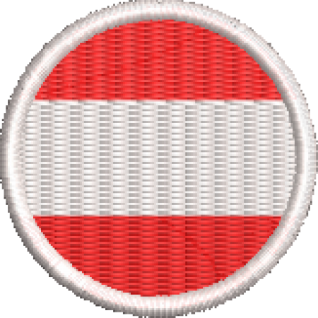 Patch Bordado Bandeira Áustria 4x4 Cód.BDR35