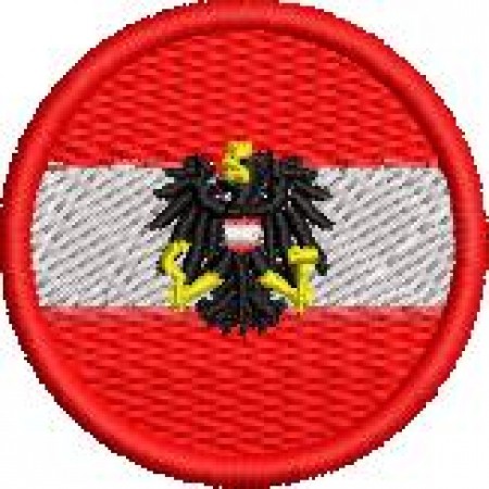 Patch Bordado Bandeira Áustria 4x4 cm Cód. BDR7