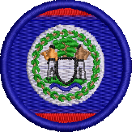 Patch Bordado Bandeira Belize 4x4 Cód.BDR98