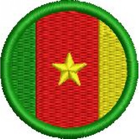 Patch Bordado Bandeira Camarões 4x4 Cód.BRD2