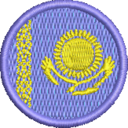 Patch Bordado Bandeira Cazaquistão 4x4 Cód.BDR182