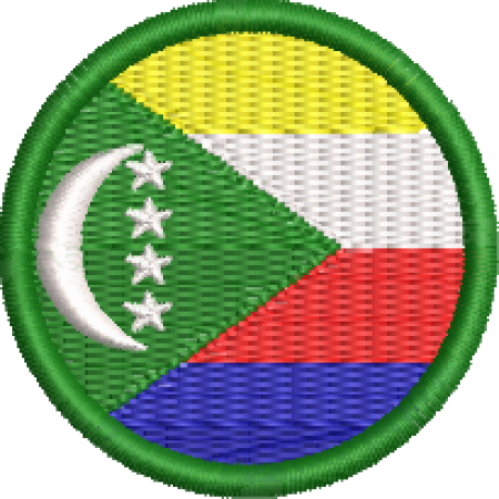 Patch Bordado Bandeira Comores 4x4 Cód.BDR184