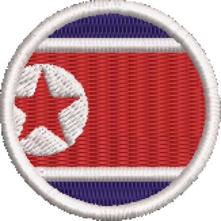 Patch Bordado Bandeira Coréia do Norte 4x4 Cód.BDR187