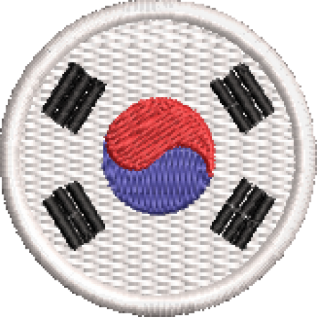 Patch Bordado Bandeira Coréia 4x4 Cód.BDR62