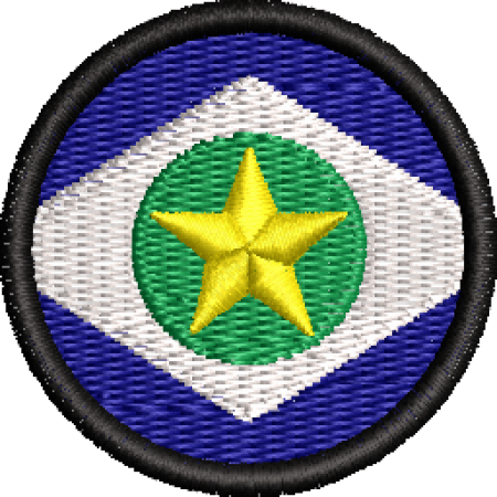 Patch Bordado Bandeira Estado Mato Grosso 4x4 Cód.BRE37