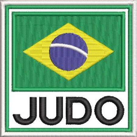 Patch Bordado Bandeira Brasil Judô 9x9 cm Cód.4106