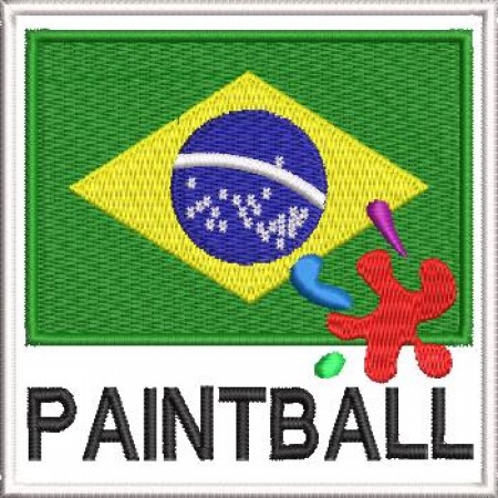 Patch Bordado Bandeira Brasil Paintball 9x9 cm Cód.4090