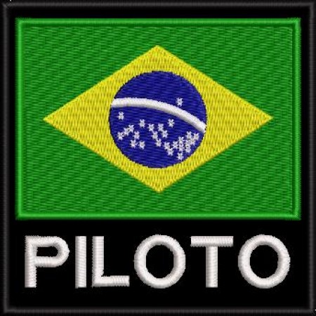 Patch Bordado Bandeira Brasil Piloto 9x9 cm Cód.4095