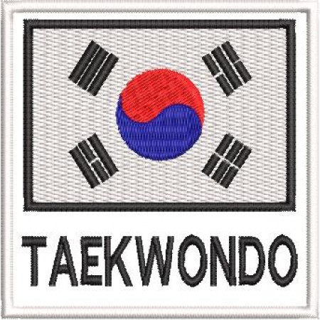 Patch Bordado Bandeira Coréia do Sul Taekwondo 9x9 cm Cód.4087