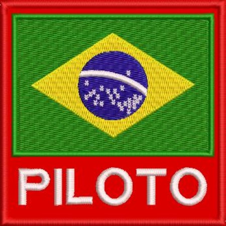 Patch Bordado Bandeira Piloto 9x9 cm Cód.4093