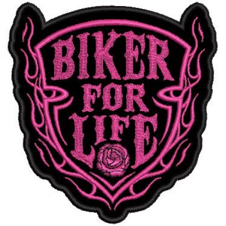 Patch Bordado Biker for Life 9,5x9 cm Cód.1322