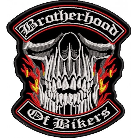 Patch Bordado Brotherhood of Bikers 15x13 cm Cód.1363