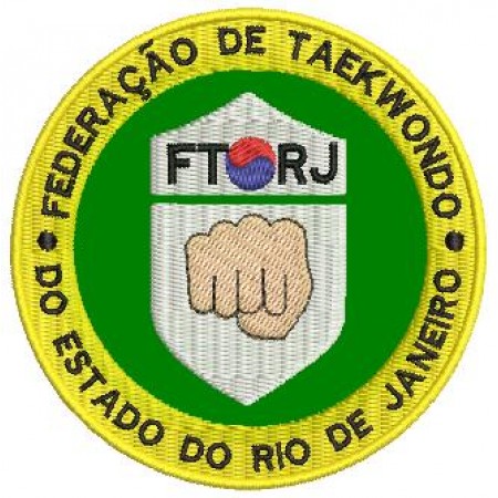 Patch Bordado Federação de Taekwondo Rio de Janeiro 8x8 cm Cód.4052