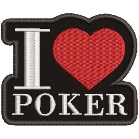 Patch Bordado I Love Poker 6,5x8 cm Cód.4209