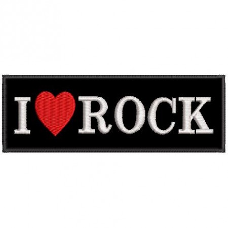 Patch Bordado I love Rock 4x12cm Cód.2659