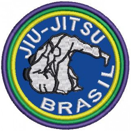 Patch Bordado Jiu-Jitsu Brasil 8x8 cm Cód.4128