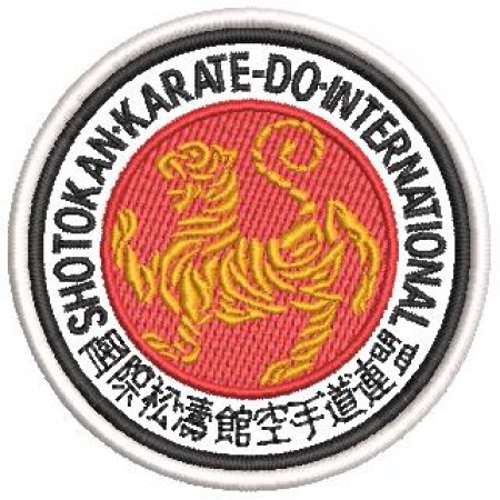 Patch Bordado Karate Shotokan International 8x8 cm Cód.4127