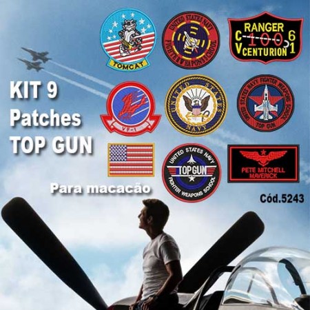 Kit 9 Patch Bordados Aviação para Macacão Cód.5243